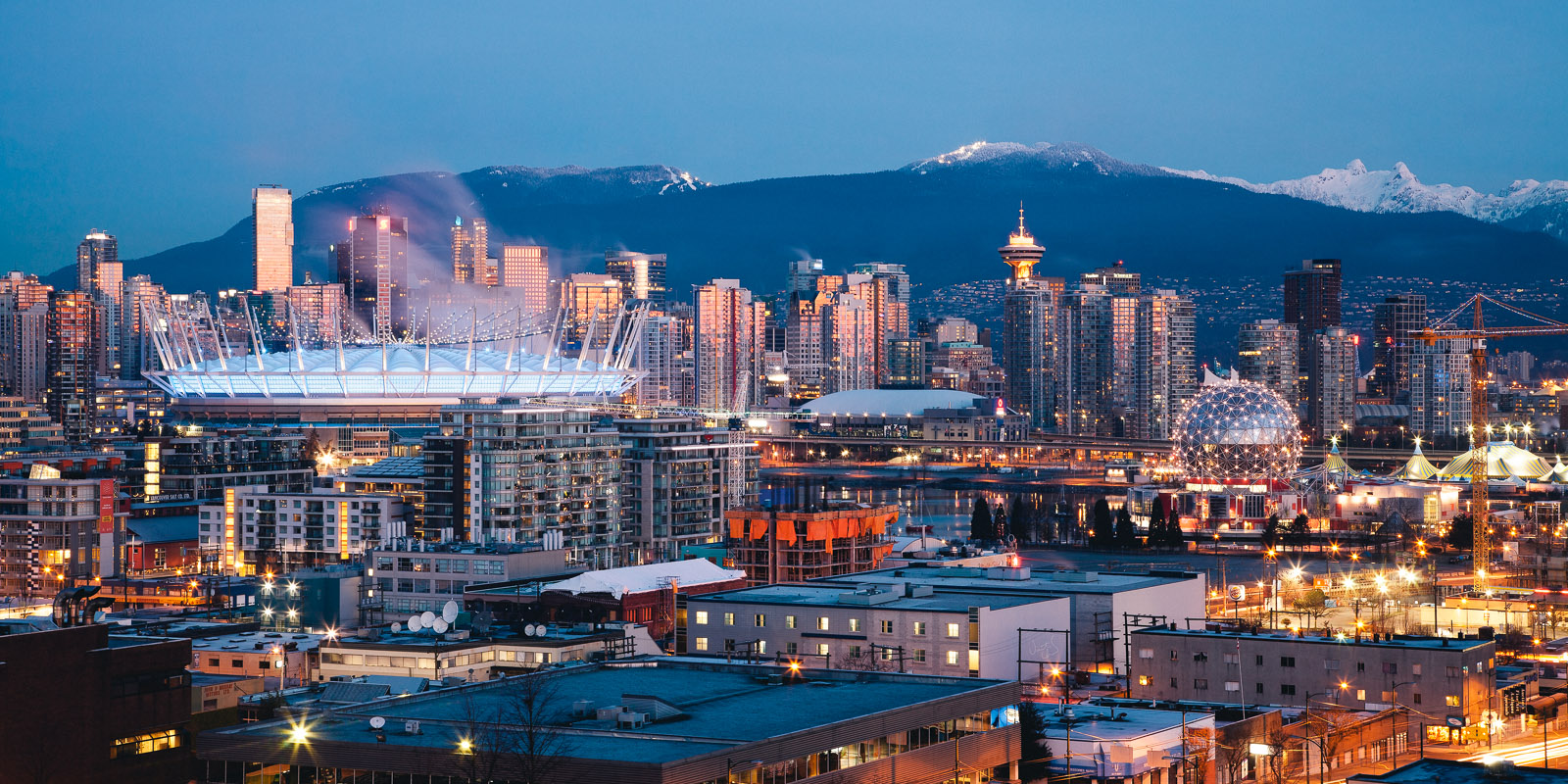 downtown vancouver skyline morning